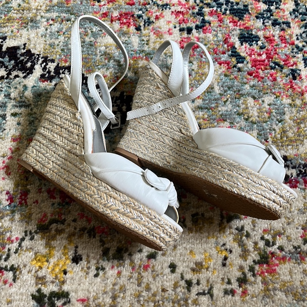 whbm white bow espadrille wedges - Picture 3 of 7